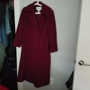 Size 8 Chadwick's Cranberry Wool Coat (Petite)