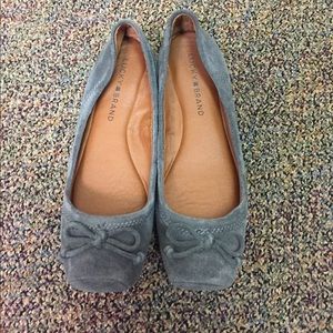 Lucky Brand Gray Sandriana Square Toe Flats