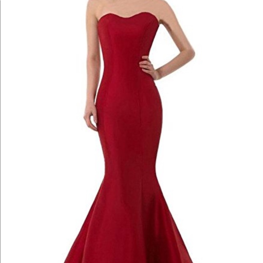 RED SATIN GOWN