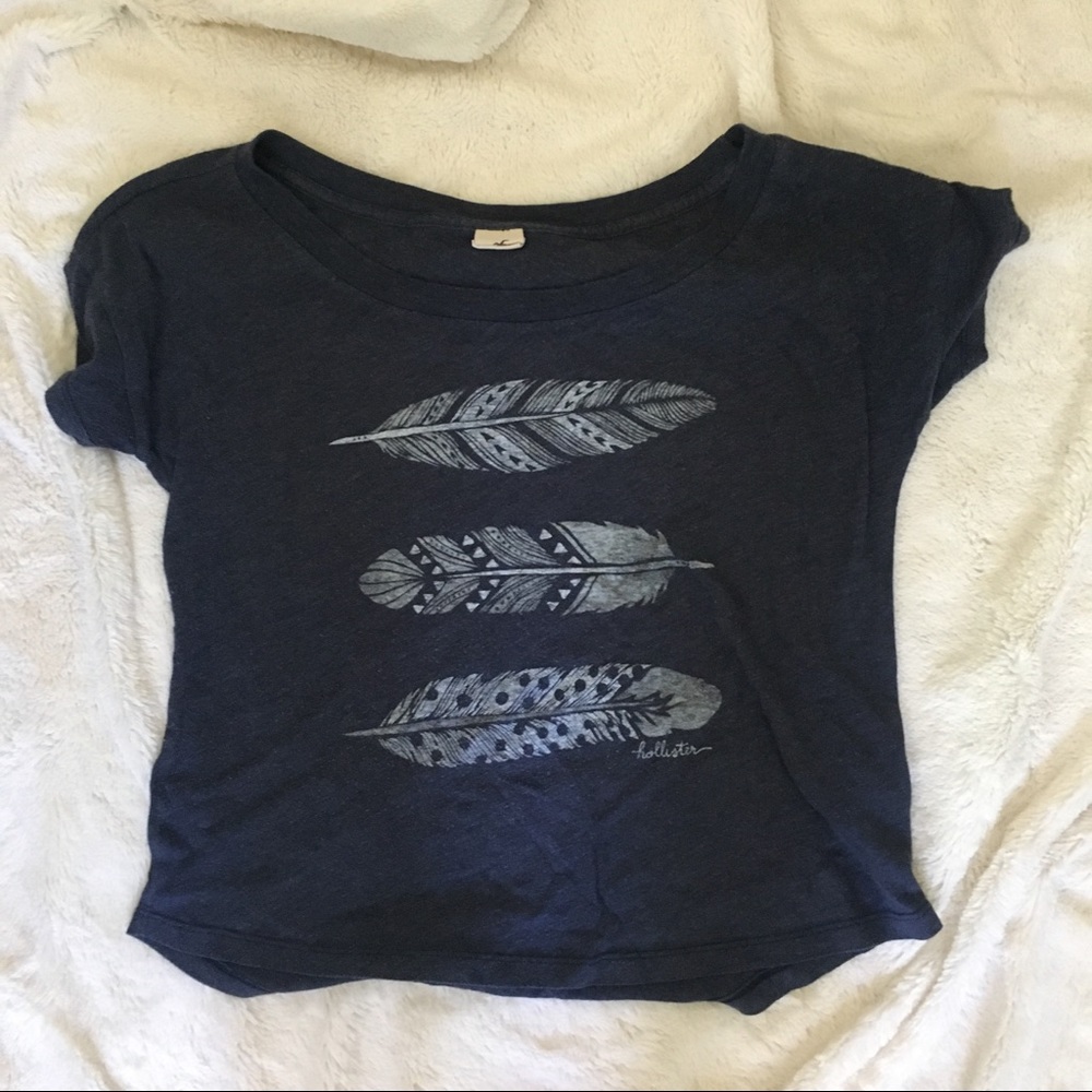 Hollister Navy Feather Tee Shirt