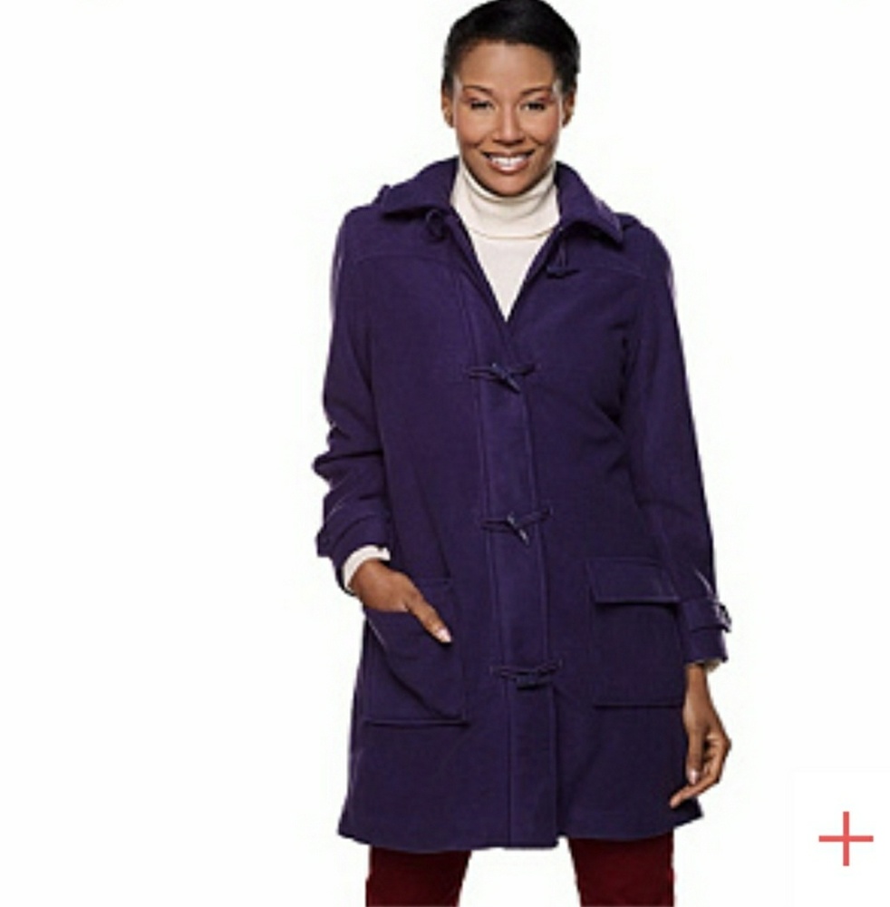 Denim & Co. Microfleece fully lined toggle coat
