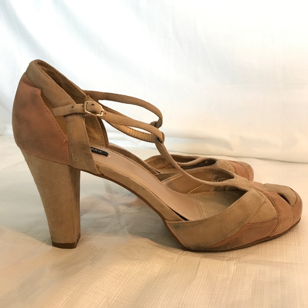 Alex Marie Tan & Pink Suede Pumps Heels