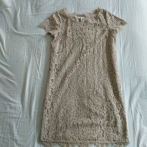 Joie cream lace shift dress XS