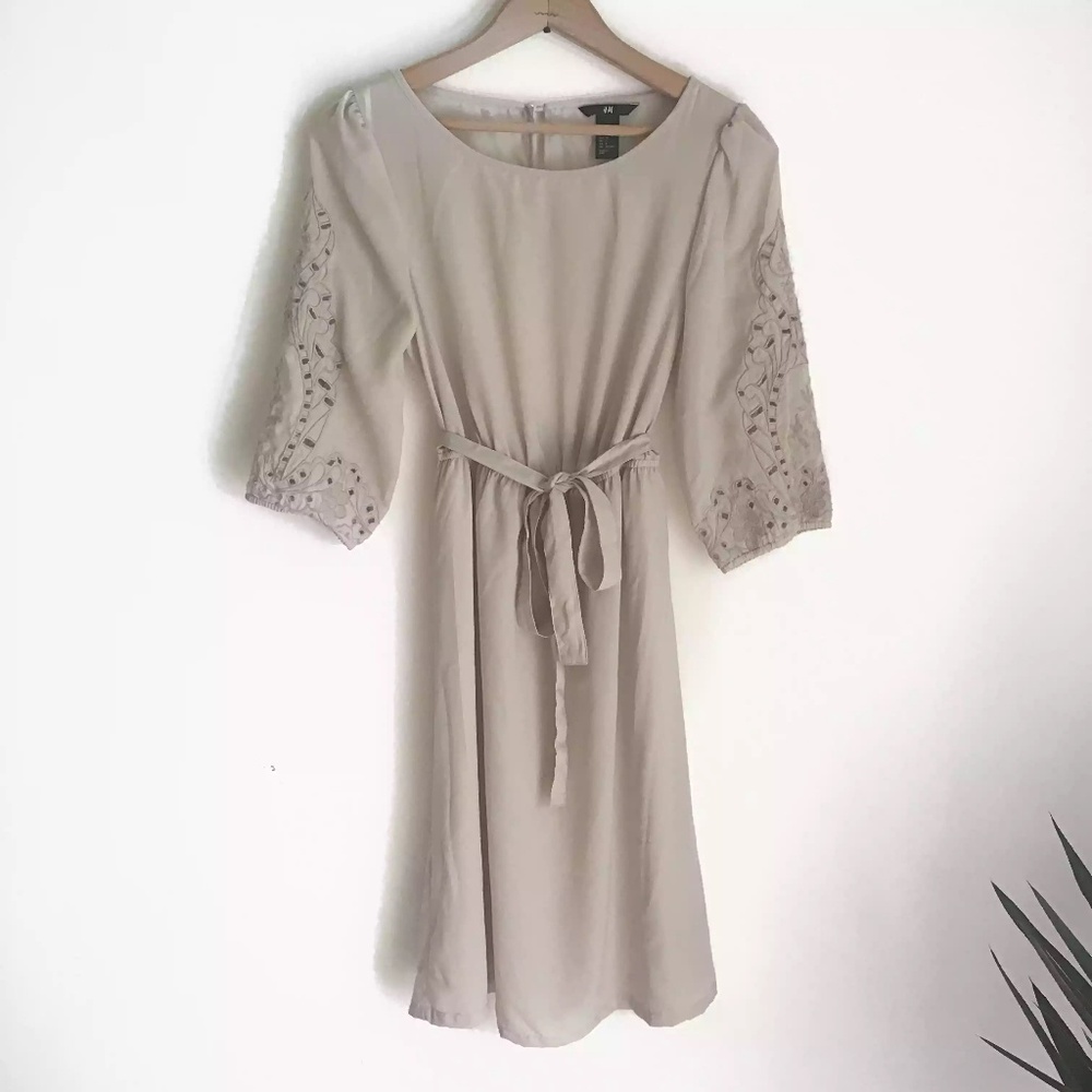 H&M Cream Tie Dress