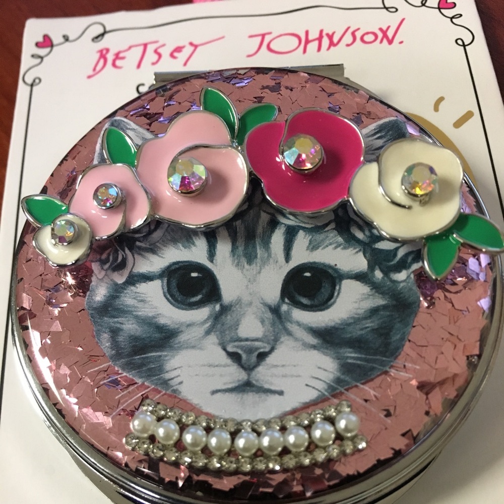 Betsey Johnson kitty compact mirror