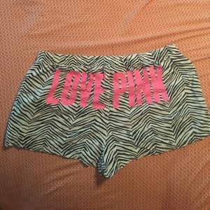 Victoria Secret PINK zebra print pajama shorts L