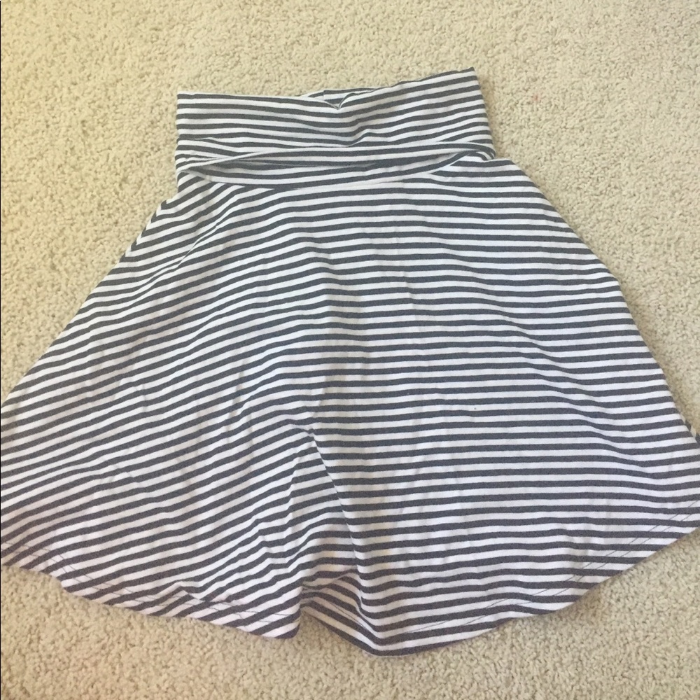 striped flare skater skirt
