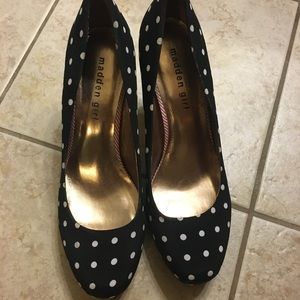 Madden Girl Black Polka Dot Heels