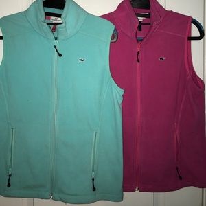 Pink and teal Vineyard Vines vests