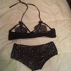 Rhinestone lingere set Sz s