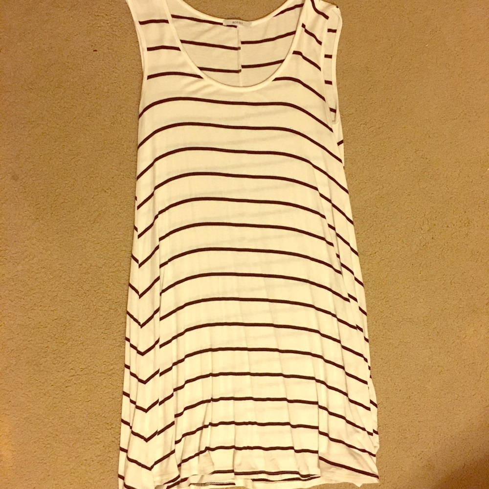 Striped Tunic/Dress--White & Black Stripes
