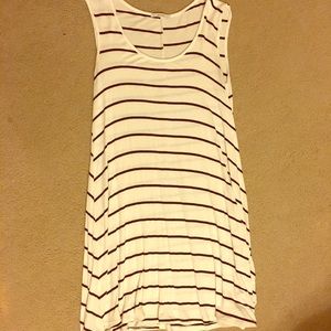 Striped Tunic/Dress--White & Black Stripes