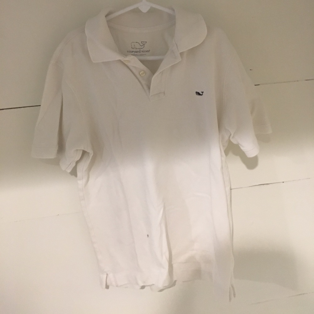 Boys white vineyard vines polo