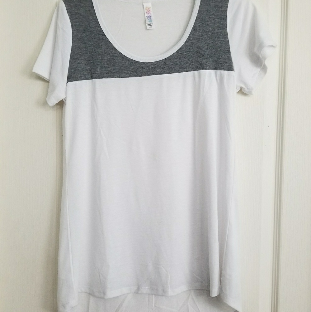 Lularoe white and grey classic tee size XXS