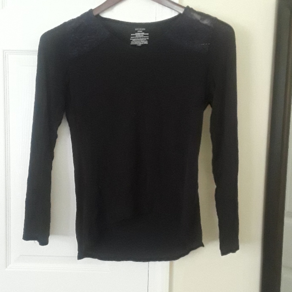 Black long sleeve with navy lace