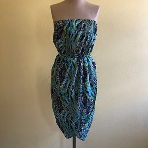 Multicolor print wrap dress