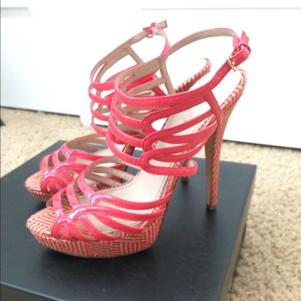 Coral Strappy Heels