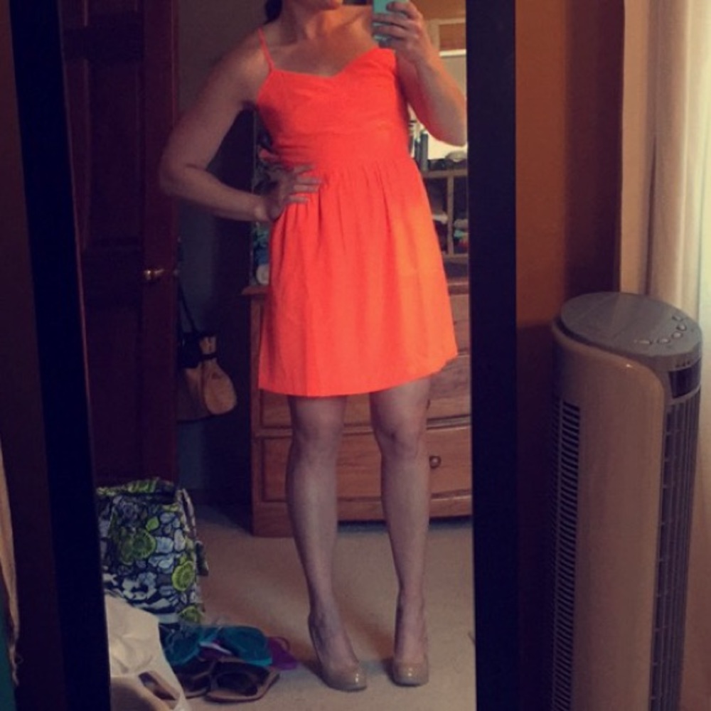 J.Crew Neon Orange Dress
