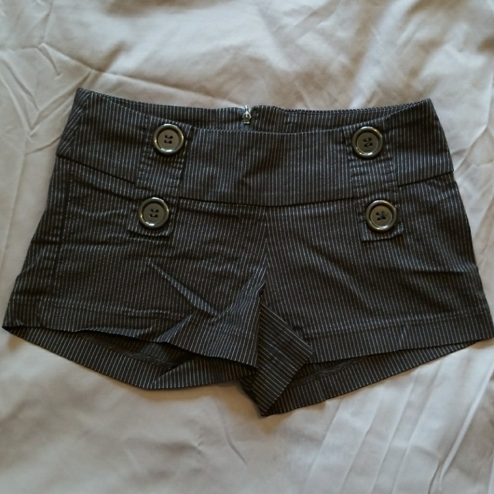 Pinstriped Shorts with back zipper