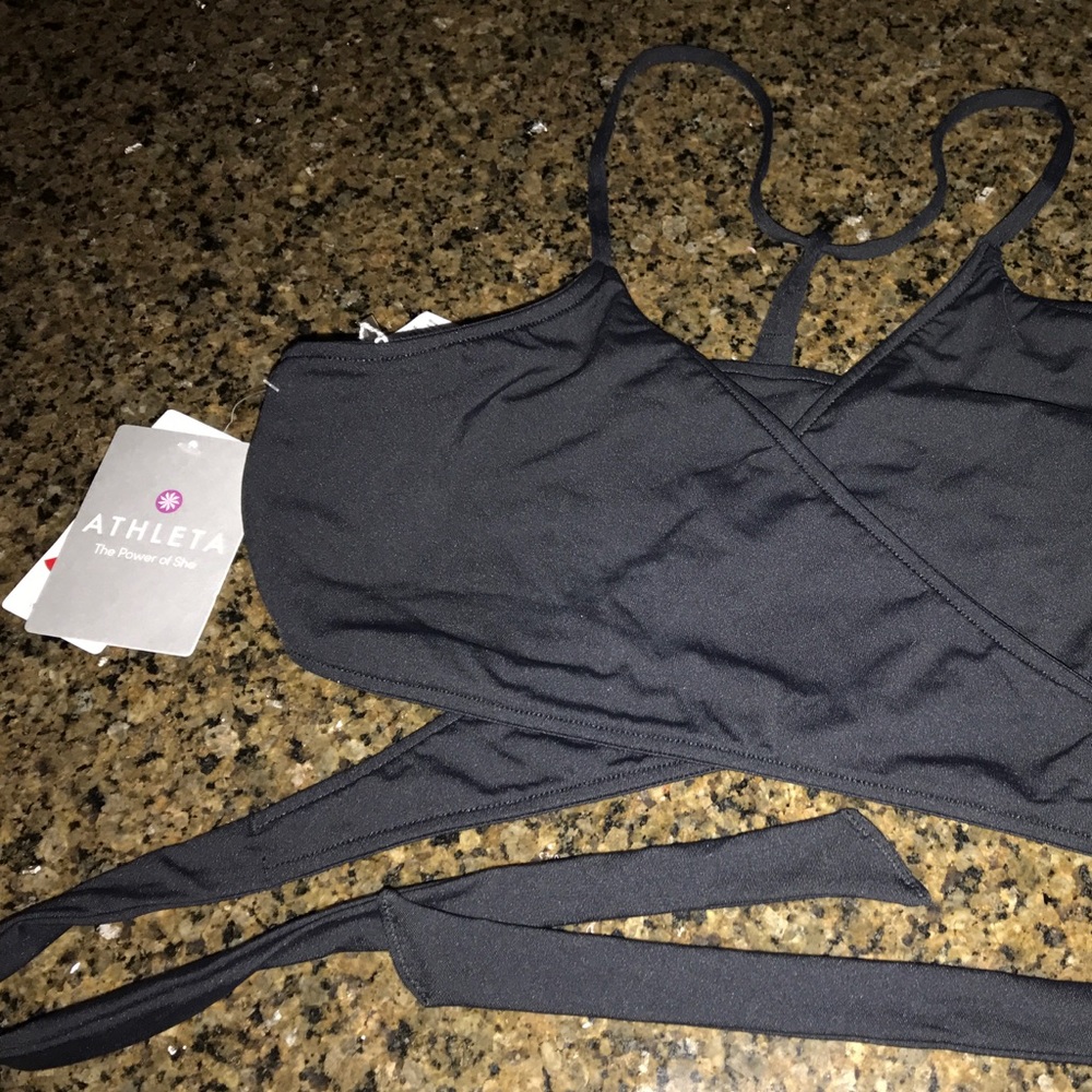 Athleta black swim bikini top