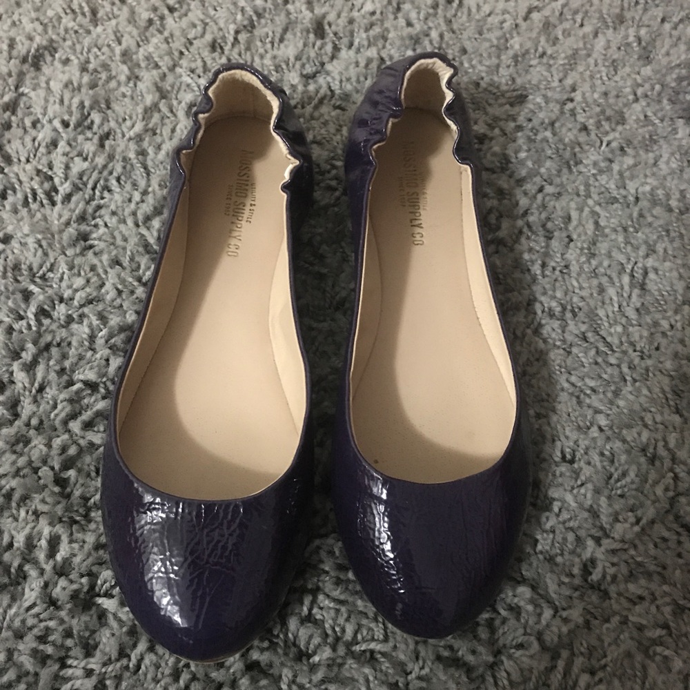 Purple leather flats