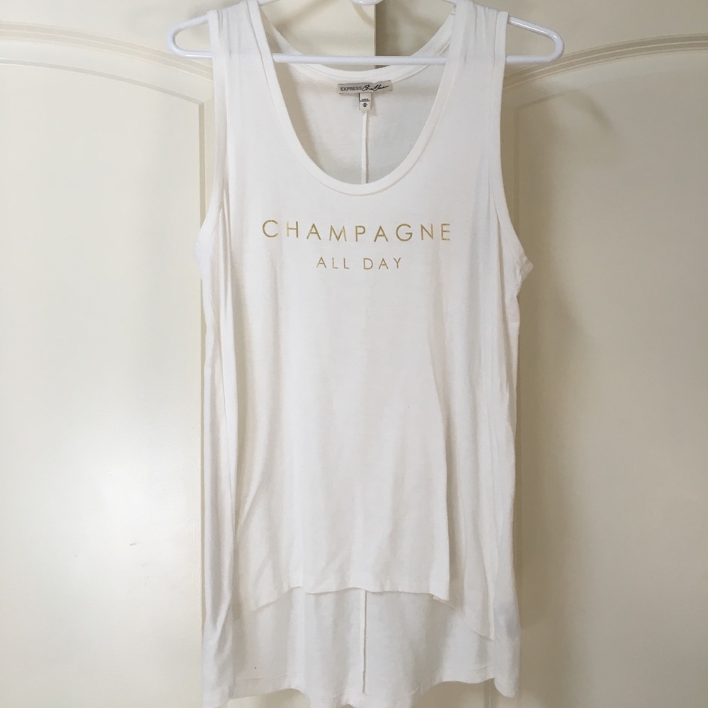 White Tank Top Champagne All Day