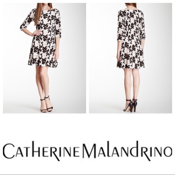 ⬇️NWT Catherine Maladrino Fleur Fit & Flare Dress - Picture 2 of 8