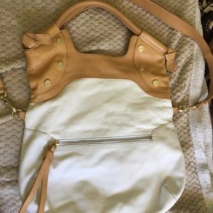Foley + Corinna white and tan bag
