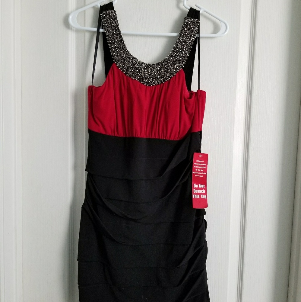 Red and black dress