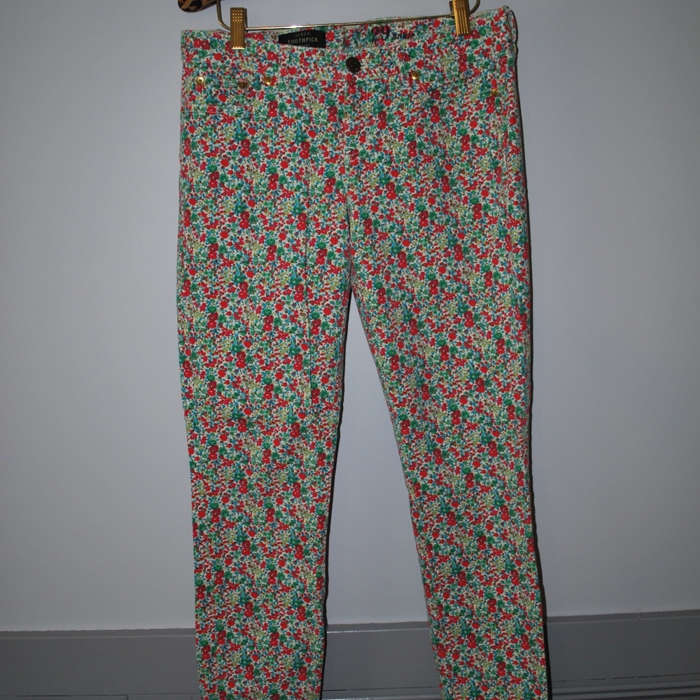 J. Crew Liberty Print Toothpick jeans