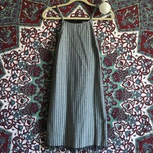 grey striped halter dress