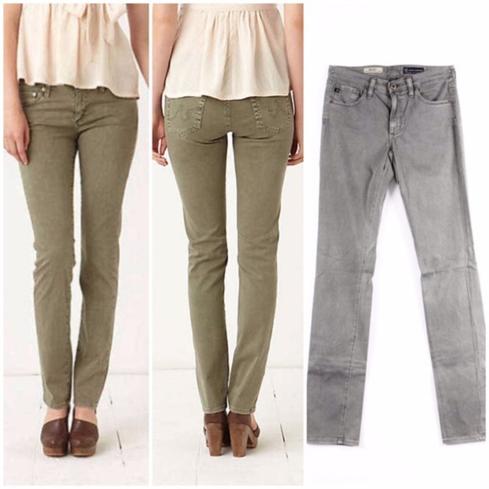 Like New! AG The Edie Gray Twill Skinny Pants 25