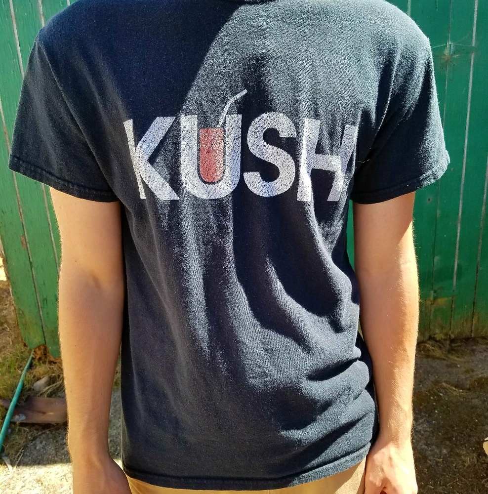 Kush and orange juice black t-shirt.
