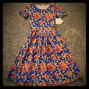 LulaRoe Amelia XS dress- blue floral