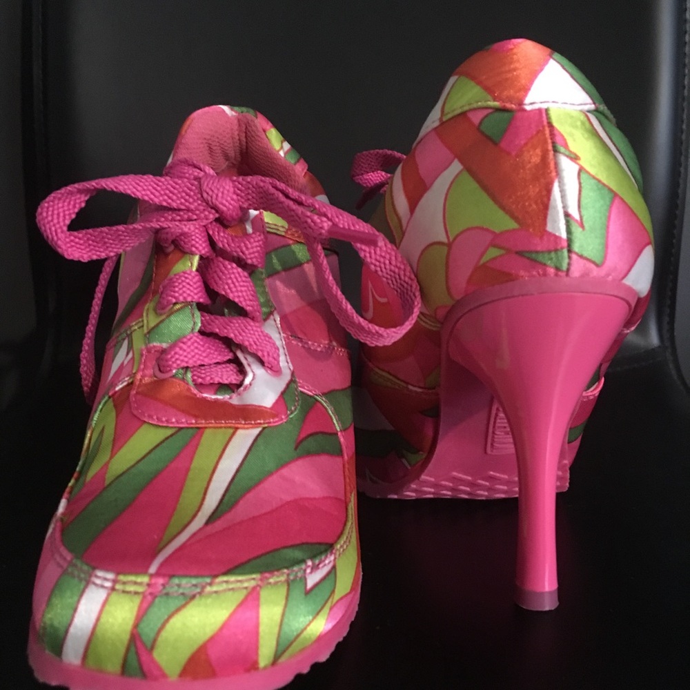 CA Collection Colorful Lace up Sneaker Heals