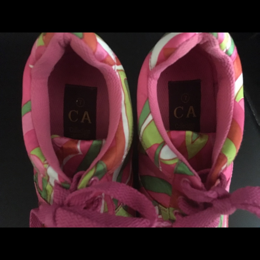 CA Collection Colorful Lace up Sneaker Heals - Picture 3 of 3