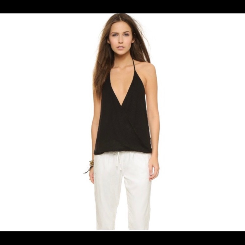 Wrap black halter tank from revolve clothing
