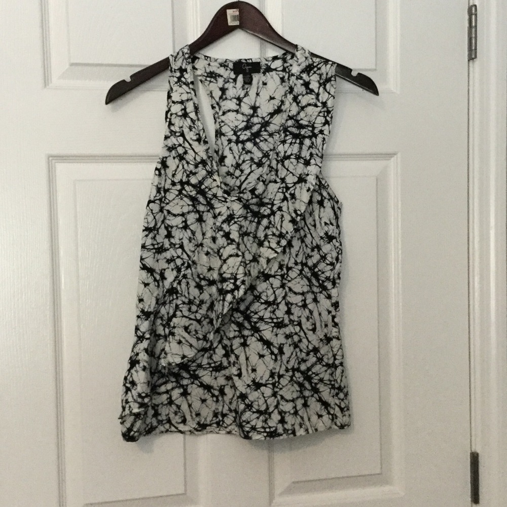 Ruffled tie dye Aqua top