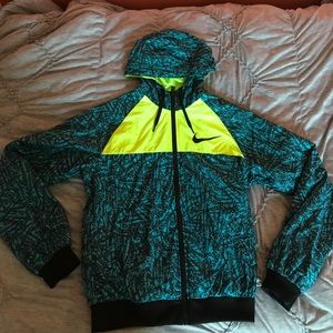 Nike Blue and Yellow Athletic Windbreaker