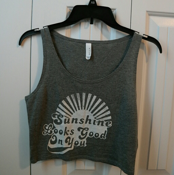 XS/S Gray Sunshine Crop Tank Top - Picture 5 of 5