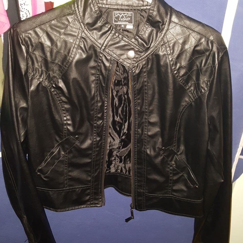 Black leather jacket worn once for a photo shoot