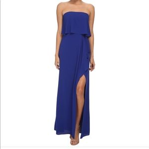 BCBGmaxaria blue strapless gown