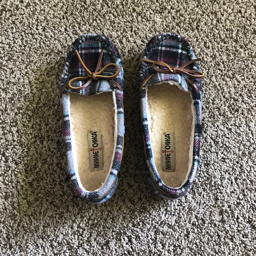 Purple Plaid Slippers