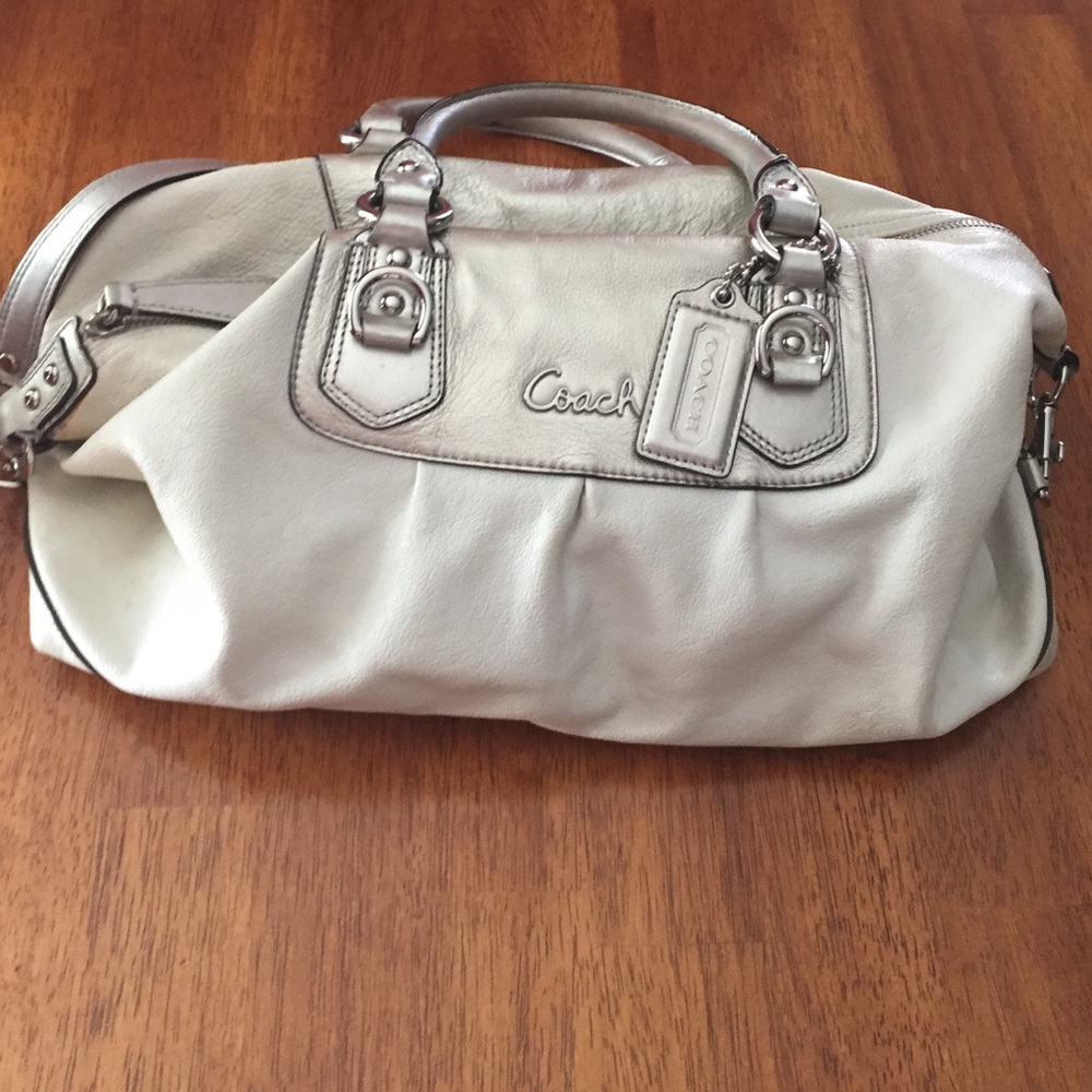 Genuine leather Coach bag with box and bag