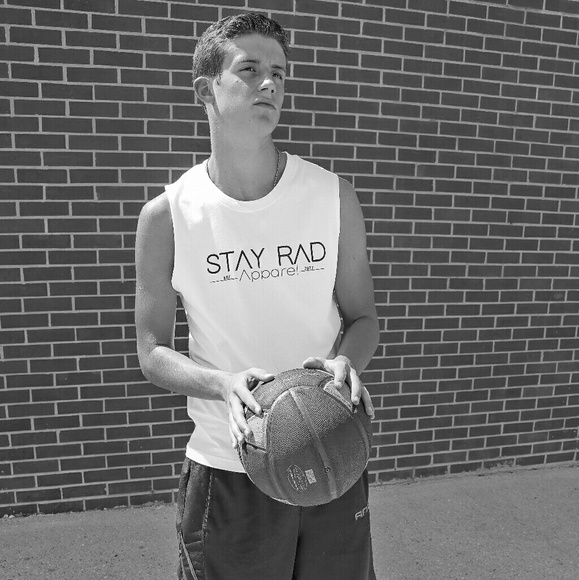 Stay Rad Men's Medium Muscle Tank White - Picture 2 of 4