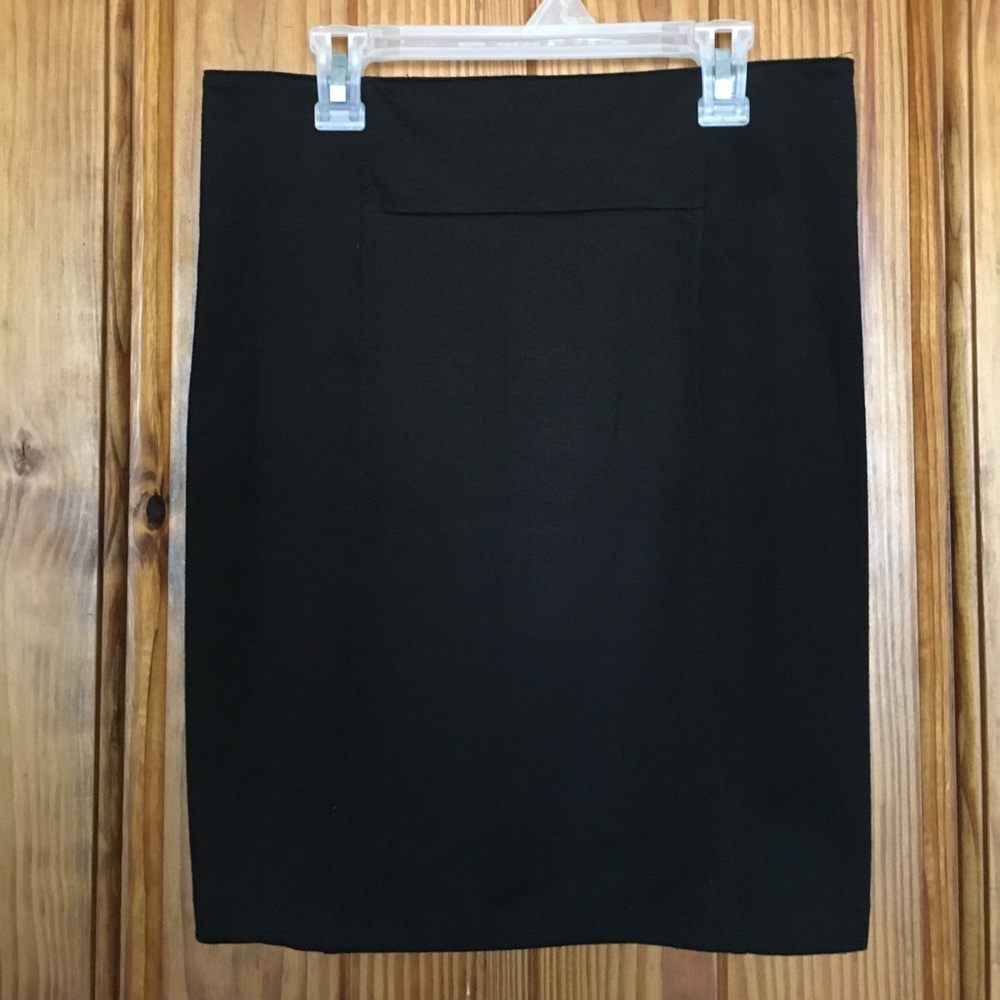 Black soft pencil skirt