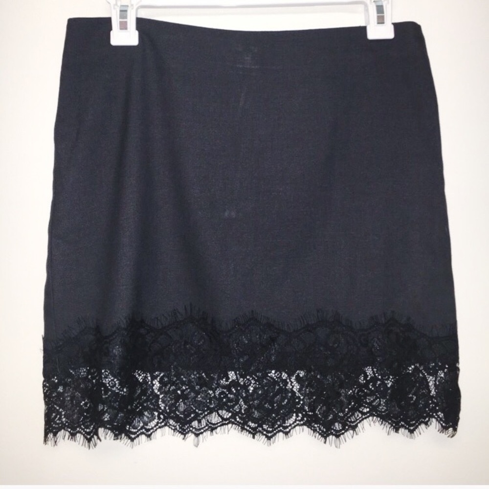 Black Mini Skirt With Lace