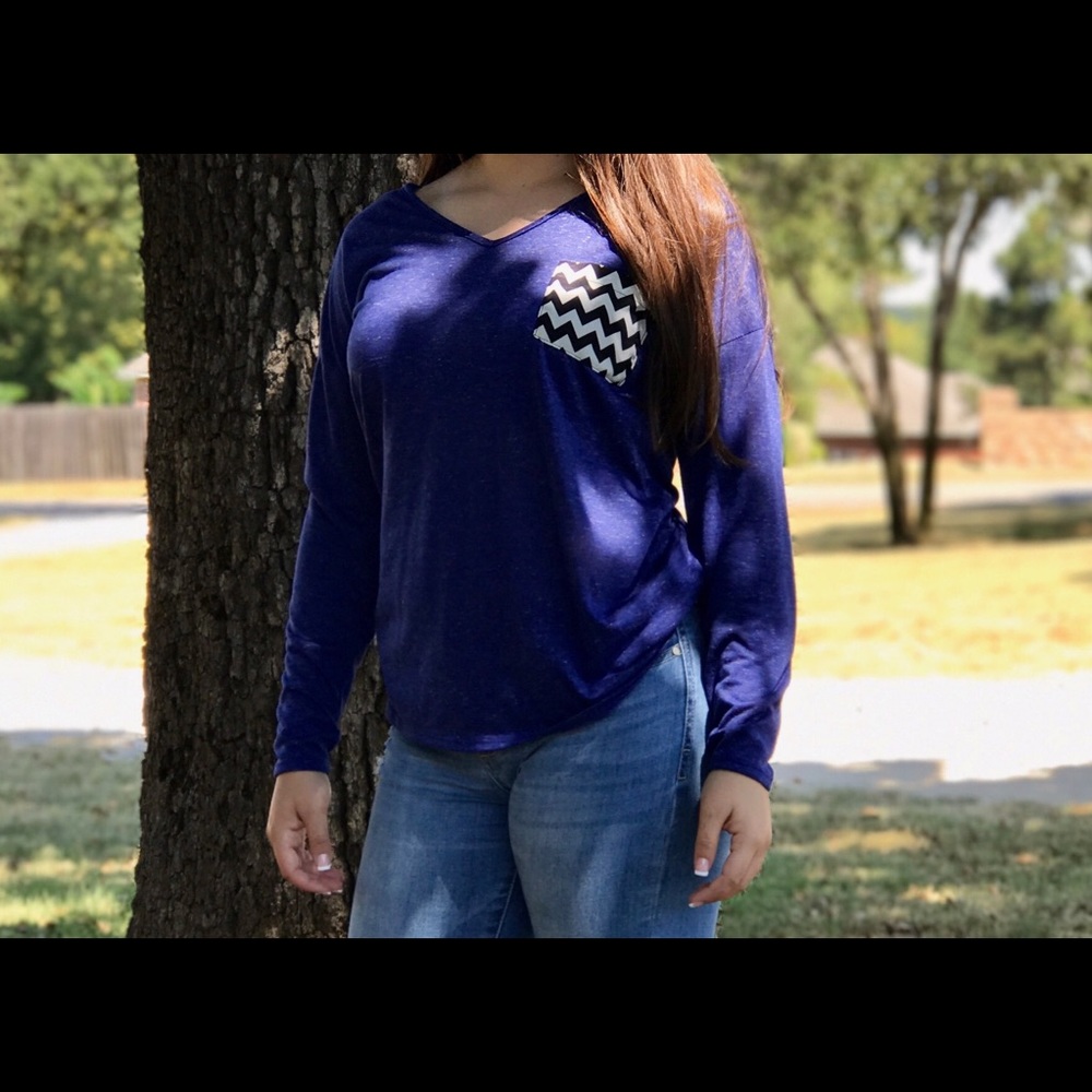 Blue long sleeve tee