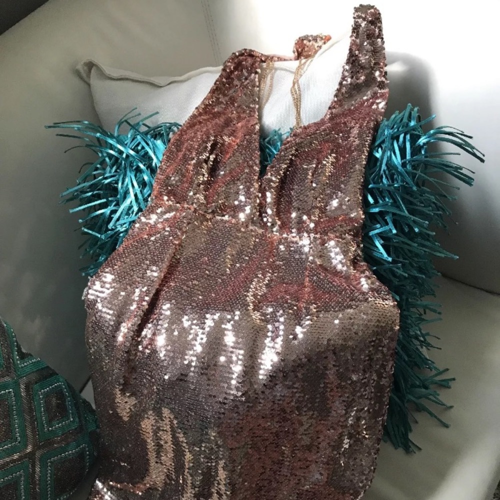 Gold sequin dress