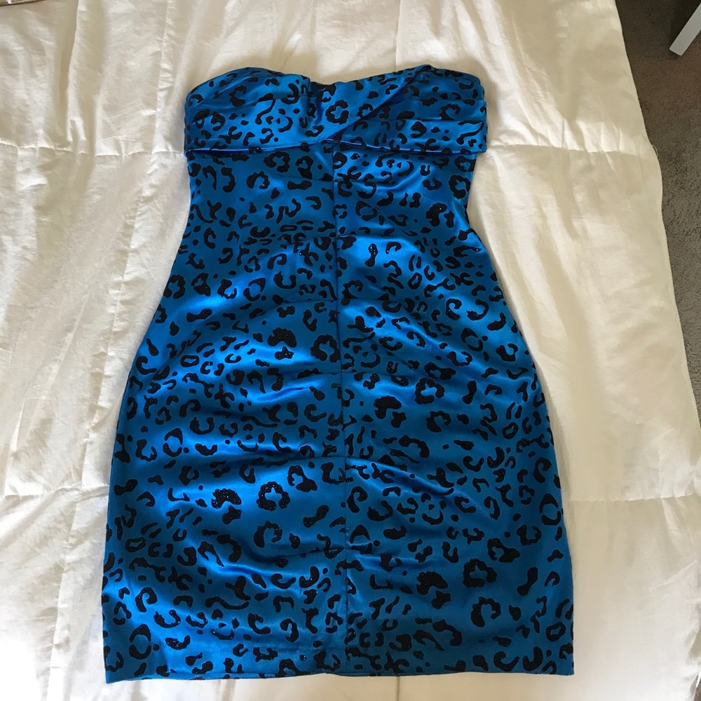 Blue cheetah mini dress!
